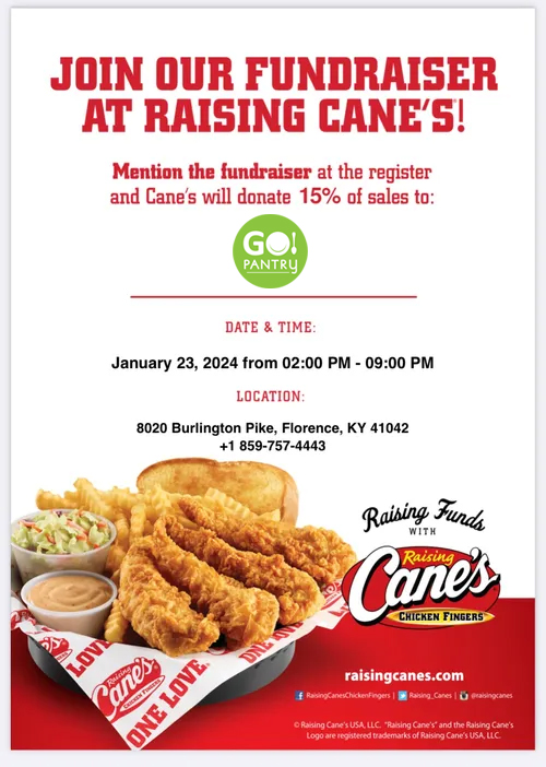 Canes Fundraiser for GO Pantry