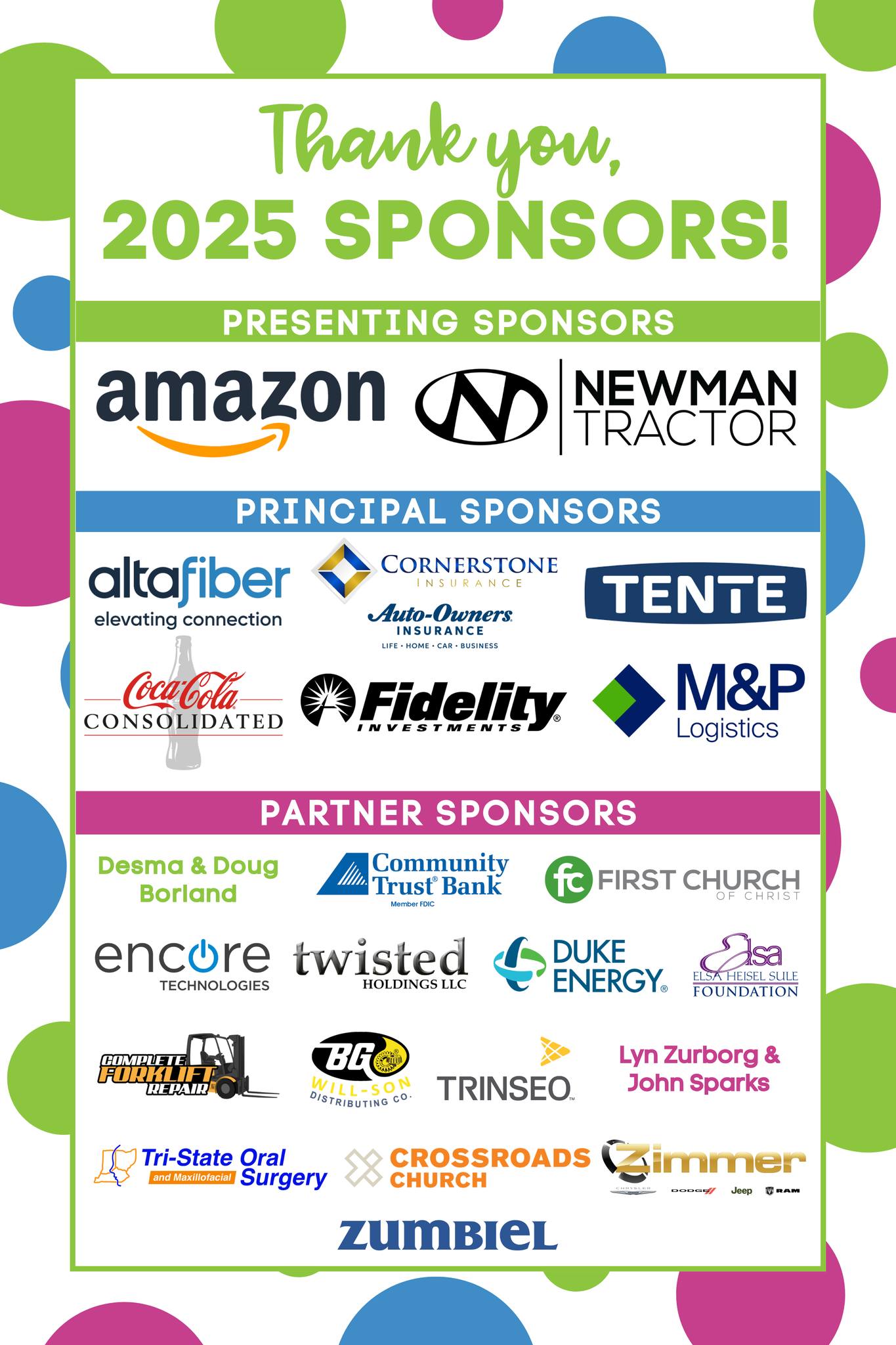 2025 Sponsors Thank You a